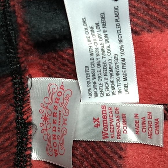 Women's Holiday Buffalo Check Plaid Flannel Pajama Pants Sz 4X NWOT - Picture 3 of 3